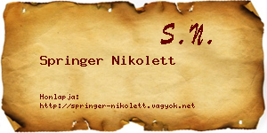 Springer Nikolett névjegykártya